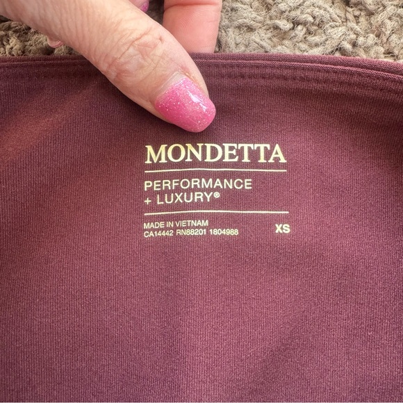 MONDETTA Burgundy High Waist Active Leggings Pockets High Rise Size XS NEW - Picture 8 of 9